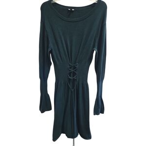 Express Green Bell Sleeve Midi Dress Sz XS/TP